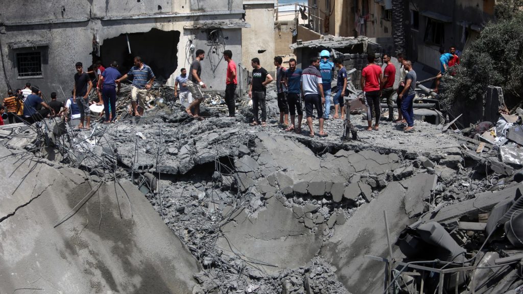 مشهد من القصف الاسرائلي على غزة