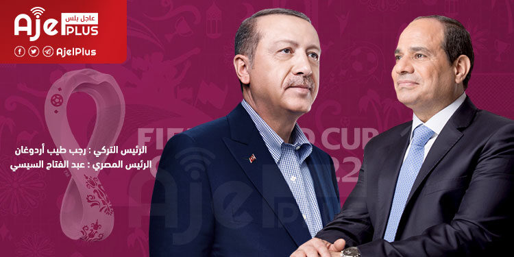 صور خطفت الأنظار في كأس العالم.. الرئيس التركي والمصري