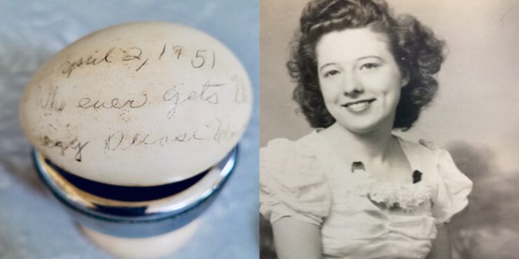فتاة كتبت رسالة على قشر بيضة منذ 72 عاما وحدثت المفاجأة